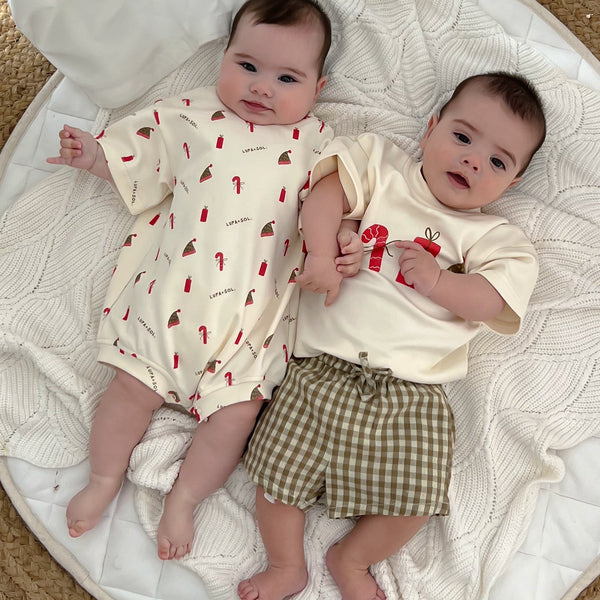 Gingham Shorts- Olive