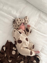 Dot Romper - Oatmeal + Mud