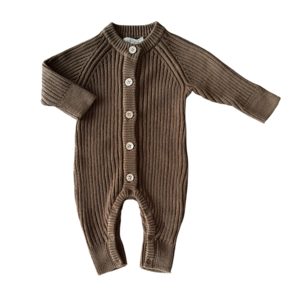 Ribbed Knit Romper | Walnut