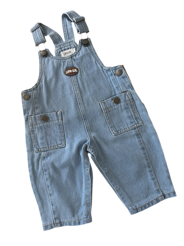 Vintage Denim Overalls - Sky