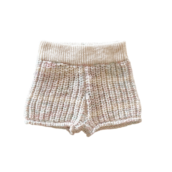 Lupa and Sol Chunky Knit Shorts | Fairy Floss Stripe