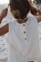 Linen Frill Top - Natural