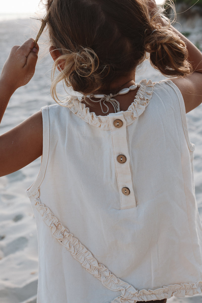 Linen Frill Top - Natural