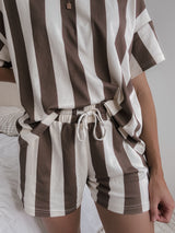 Stripes on Stripes Shorts | Womens | Chocolate