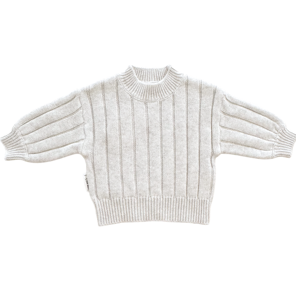 Lupa and Sol Wide Ribbed Knit Jumper | Stone Marle