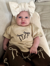 Bow Embroidered Tee | Natural