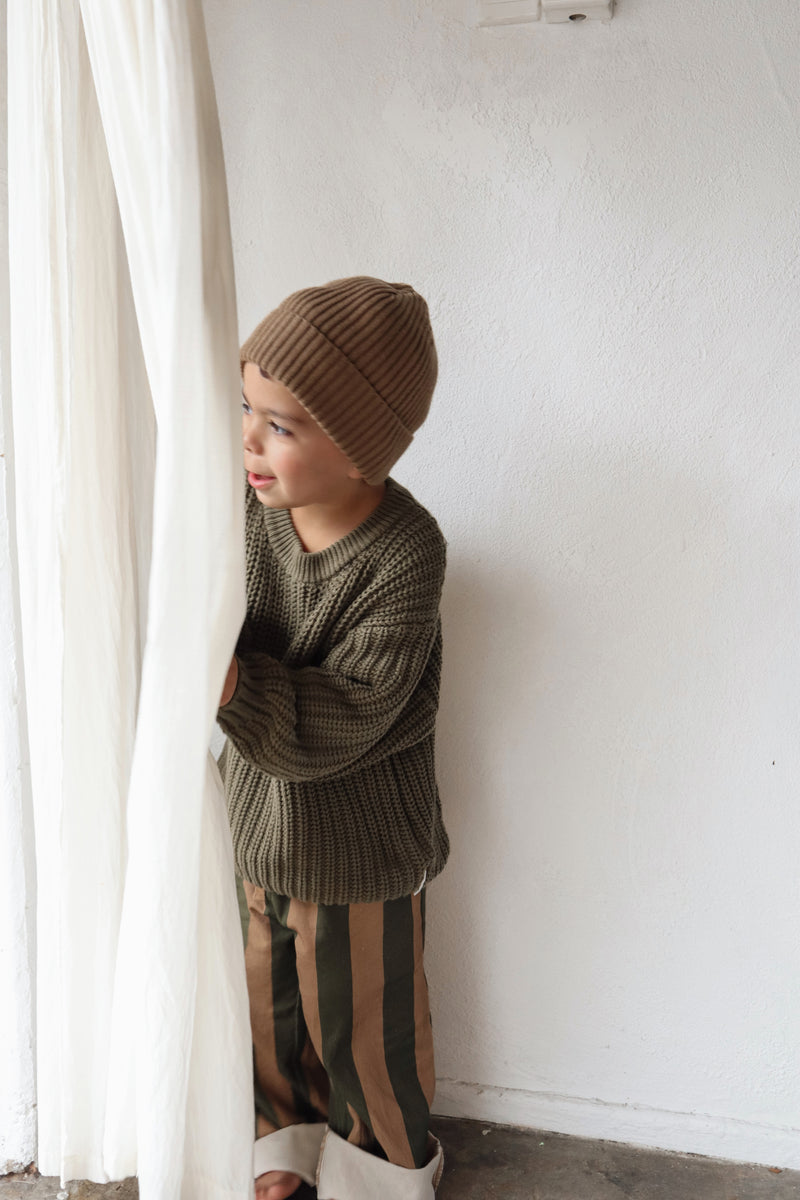 Chunky Knit Pullover - Moss