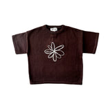Flower Logo Embroidered Tee | Espresso