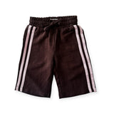 Kids Linen Racer Pants - Espresso + Blossom