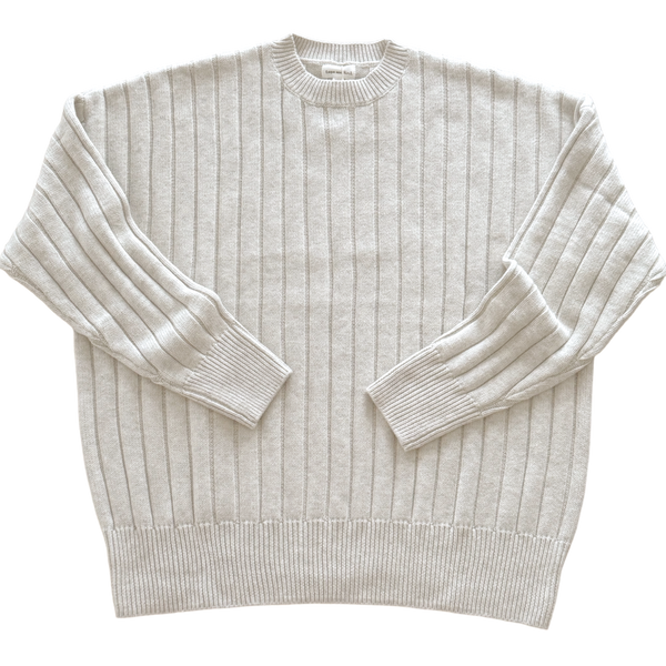 Lupa and Sol Womens Wide Ribbed Knit | Stone Marle