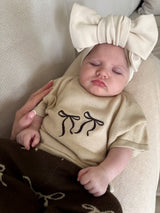 Bow Embroidered Tee | Natural