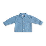 Organic Canvas Utility Shirt Jacket - Duck Egg