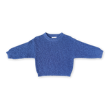 Textured Organic Slub Knit Pull Over - Cobalt