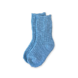 Cotton Slub Chunky Rib Socks - Duck Egg