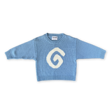 Organic Swirl Intarsia Knit Pull Over - Duck Egg