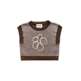 Organic Fields Embroidery Knit Vest - Espresso