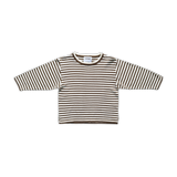Organic Essential Stripe LS Knit Tee - Espresso