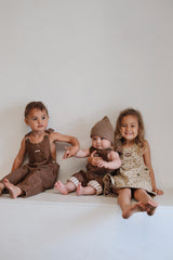 Vintage Denim Overalls - Mocha