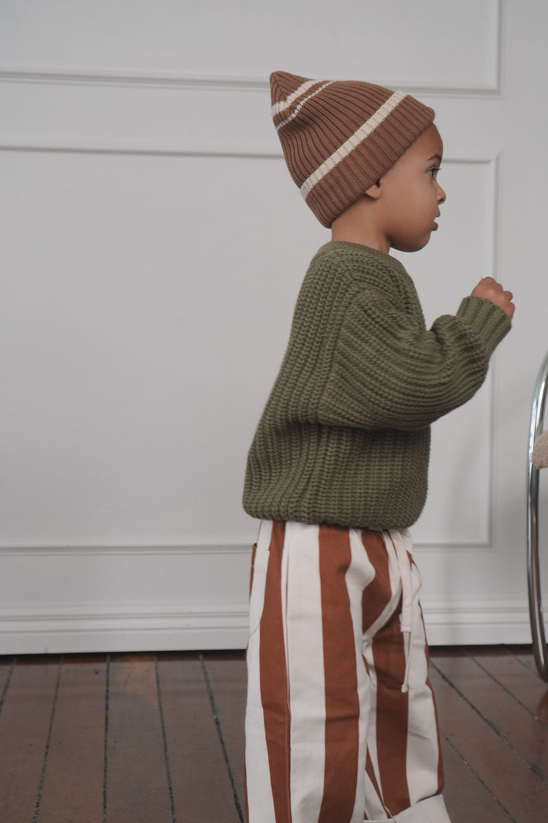 Pixie Beanie - Caramel Stripe