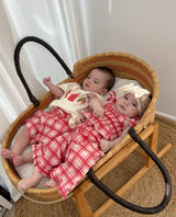 Plaid Frill Pants - Red