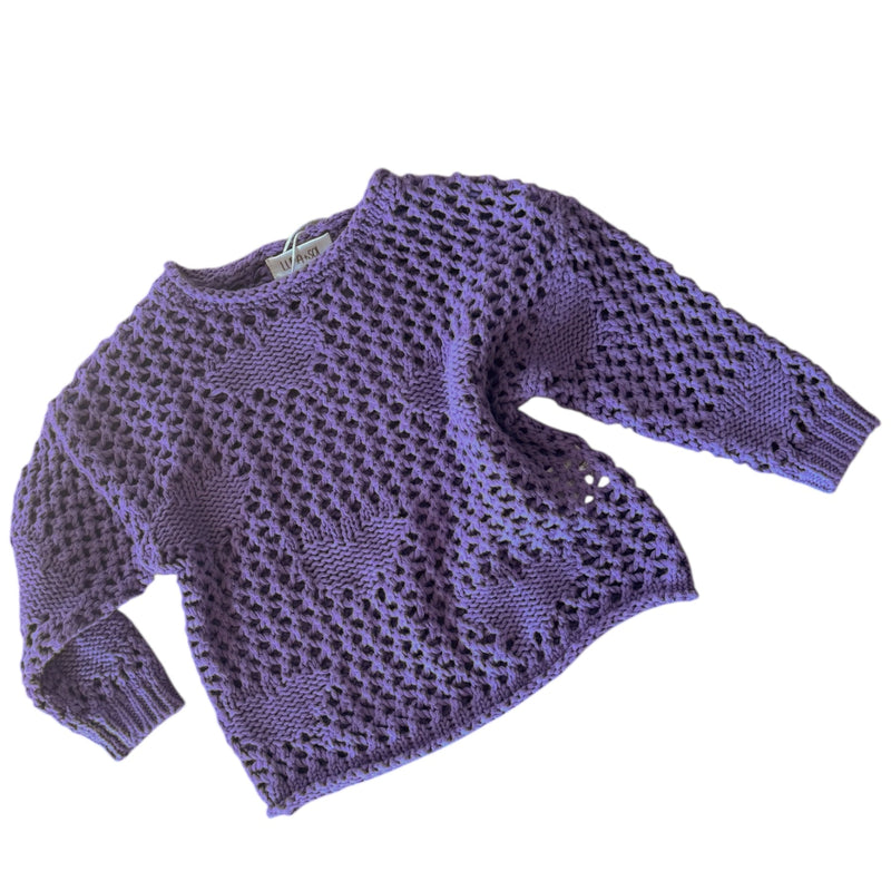Crochet LOVE Pullover - Grape