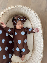 Dot Romper - Mud + Storm