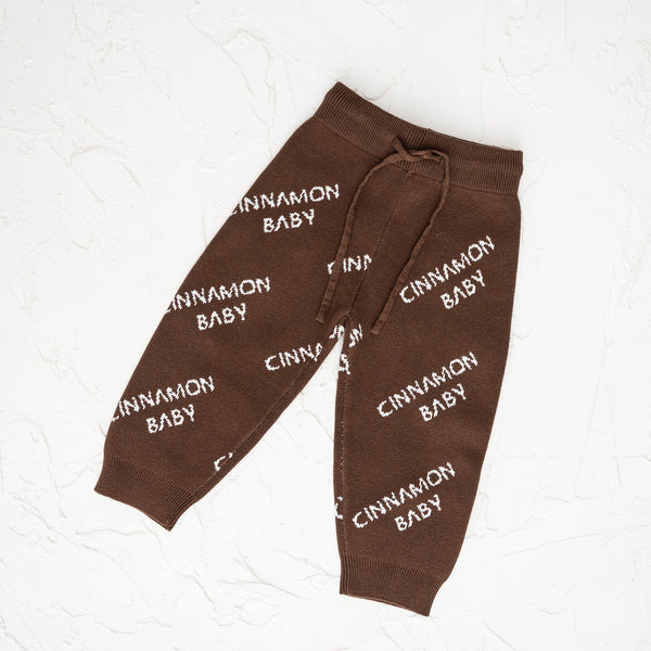 CB Knitted Logo Pants- Dark Chocolate