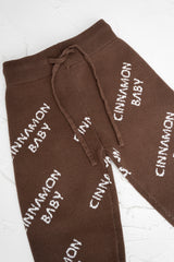 CB Knitted Logo Pants- Dark Chocolate