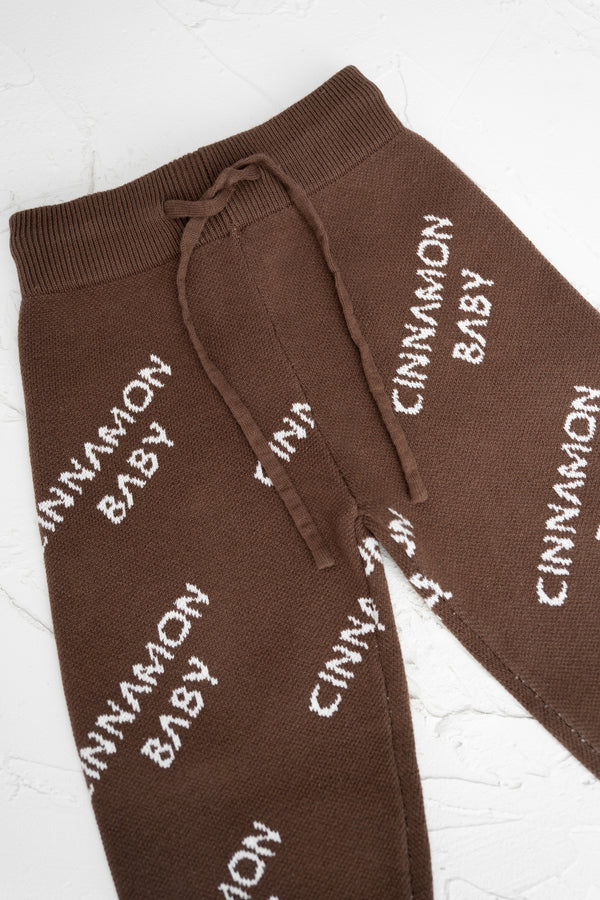 CB Knitted Logo Pants- Dark Chocolate