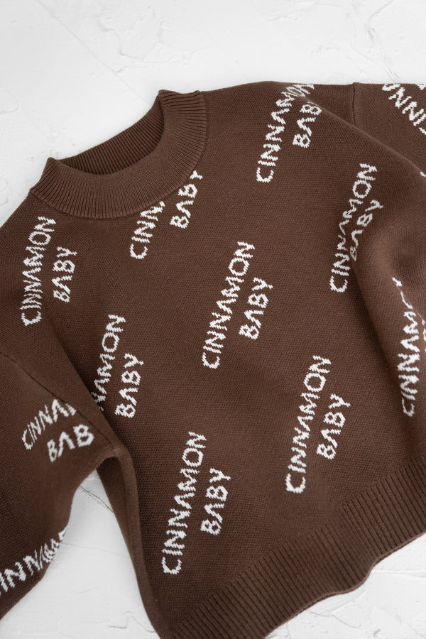 CB Knitted Logo Jumper- Dark Chocolate