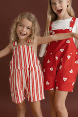 CB Red/Pink Stripe Denim Overalls