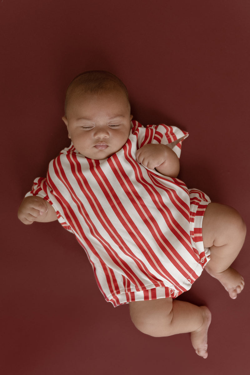 CB Red/Pink Stripe Tshirt Romper