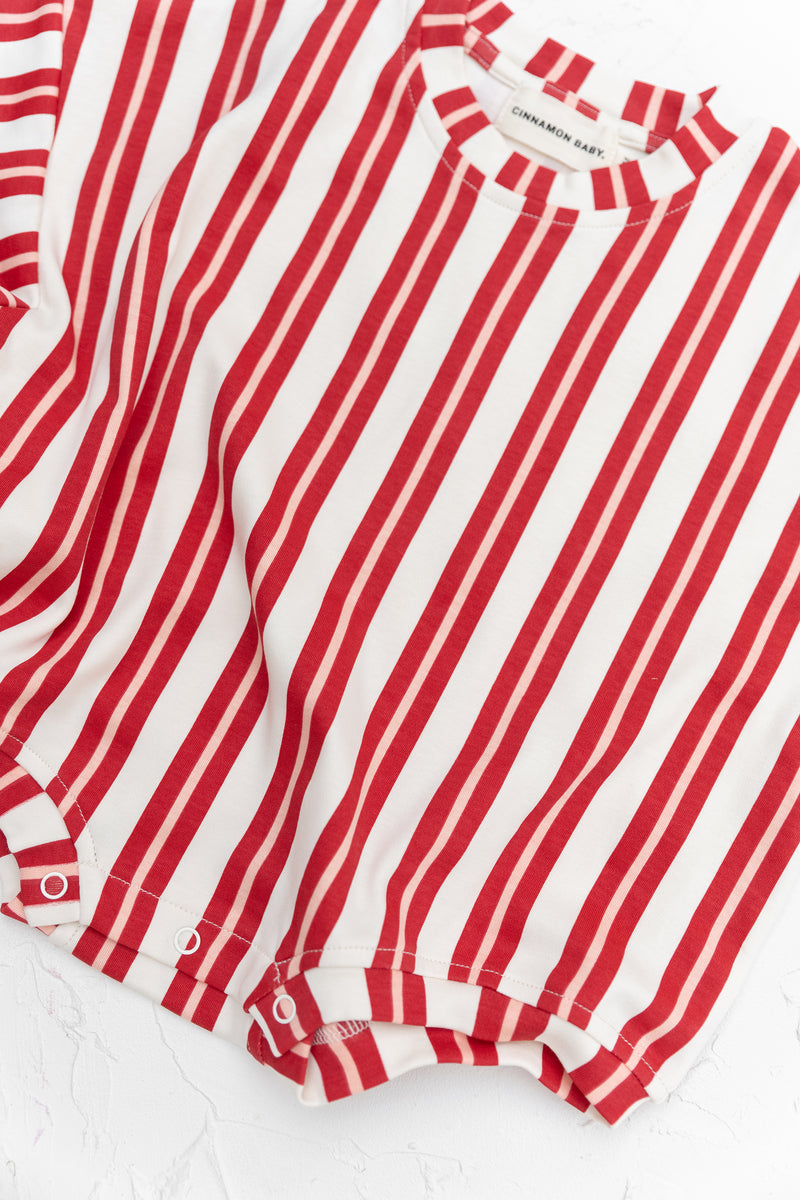 CB Red/Pink Stripe Tshirt Romper