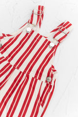 CB Red/Pink Stripe Denim Overalls