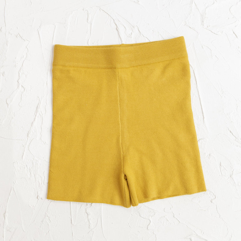 CB Womens Knit Bike Shorts - Mustard