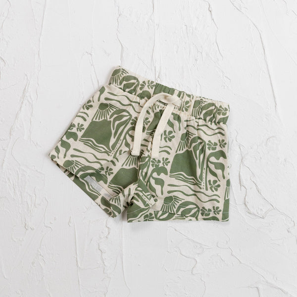 CB Linen Shorts - Olive