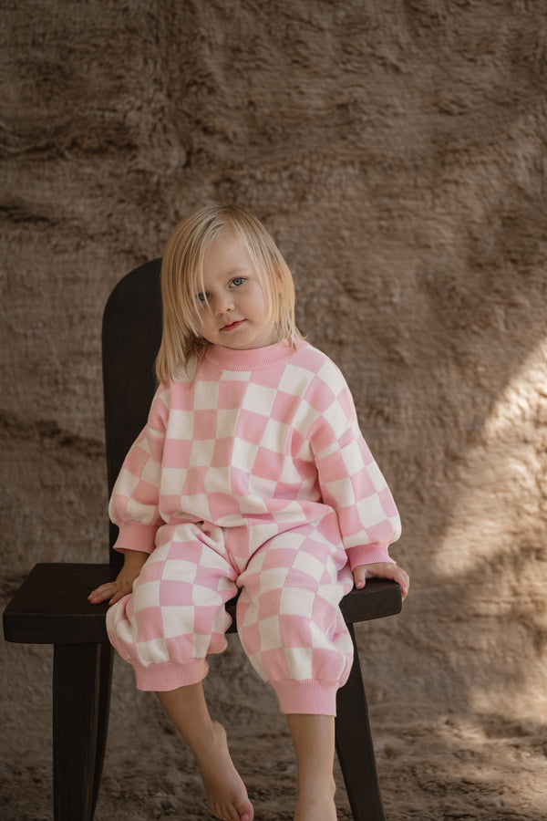 CB Knitted Lounge Suit - Baby Pink
