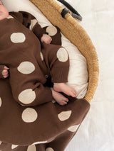 Dot Romper - Mud + Oatmeal