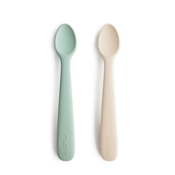 Silicone Feeding Spoons- Cambridge Blue/Shifting Sand