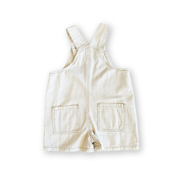 Organic Everyday Twill Short Overalls - Milk