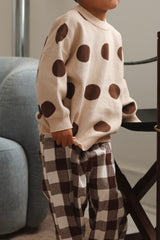 Dot Pullover- Oatmeal + Mud