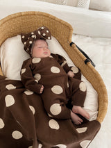 Dot Romper - Mud + Oatmeal