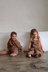 Vintage Denim Overalls - Mocha