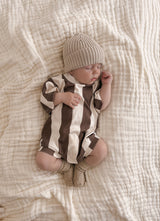 Stripes on Stripes Romper | Chocolate