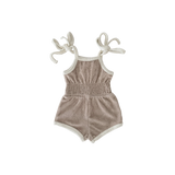 Terry Tie Up Romper | Oat