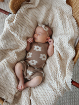 Posy Romper | Almond + Buttercream