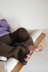 Flared Leggings - Bark with Grape Lettuce Trim