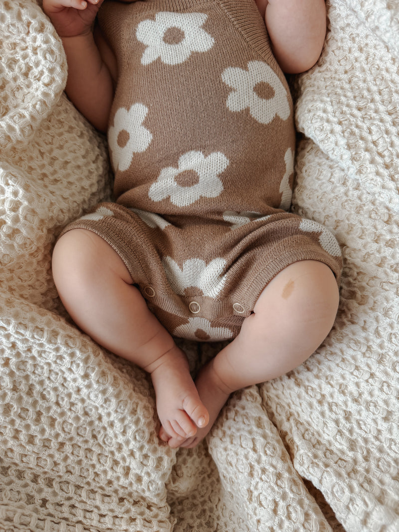 Posy Romper | Almond + Buttercream