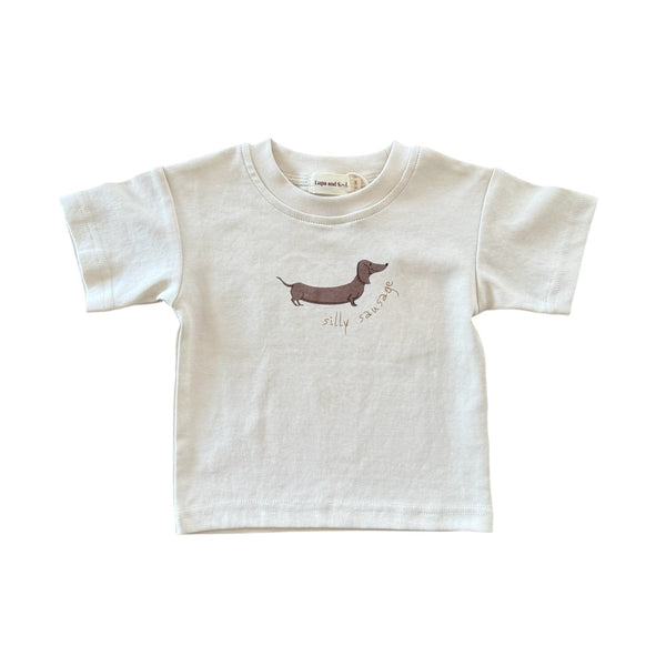 Silly Sausage Tee | Milky Beige