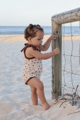 Terry LOVE Scrunch Romper- Chocolate